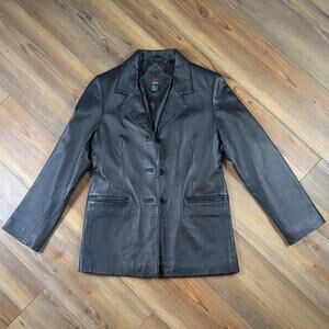 VINTAGE EMERGENCY EXIT LEATHER JACKET BLAZER